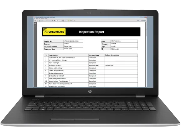 Laptop with Checkmate dashboard